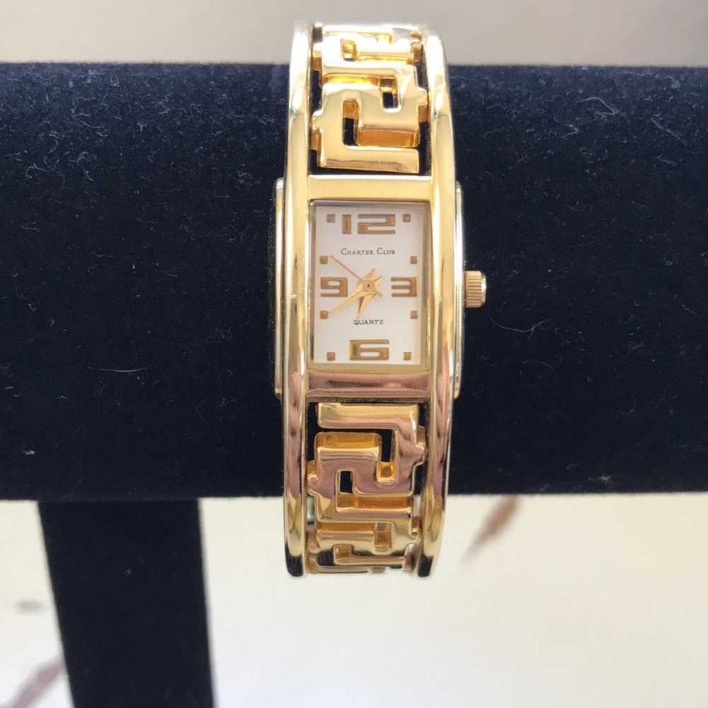 Gold Charter Club Bracelet Watch With Clasp